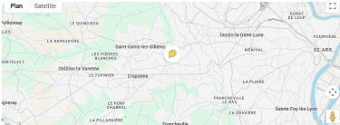 Aperçu d'une zone d'intervention sur Google Maps