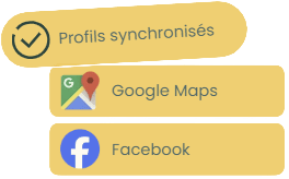 Profils synchronisés : Google Maps et Facebook